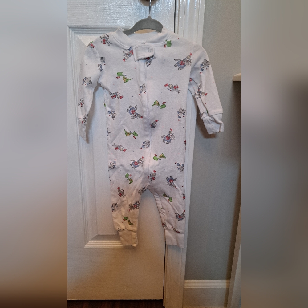 Magnolia White and Green Footies One Piece